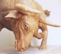 Bull in plywood