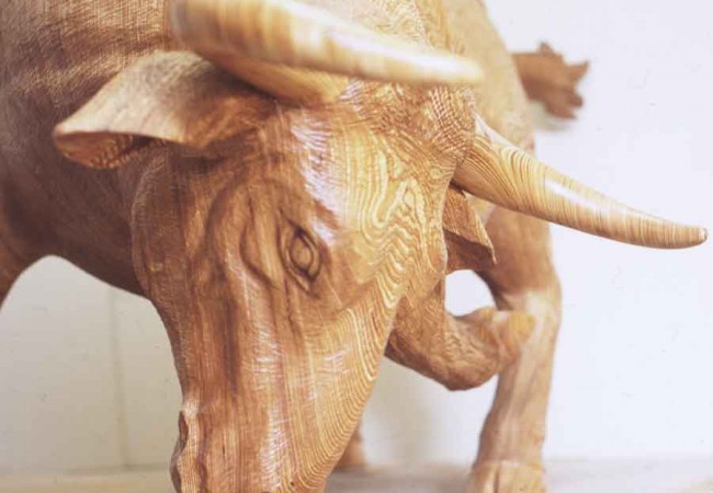 Bull in plywood