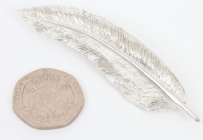 Silver Feather Brooch