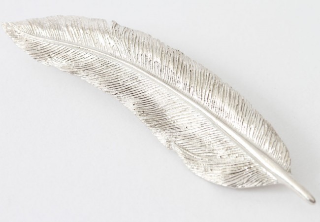 Silver Feather Brooch