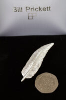 small feather brooch