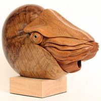 Nautilus sculpture, hand carved by Bill Prickett
