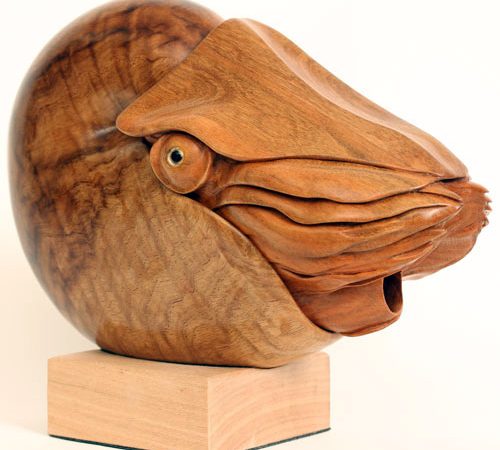 Nautilus sculpture, hand carved by Bill Prickett