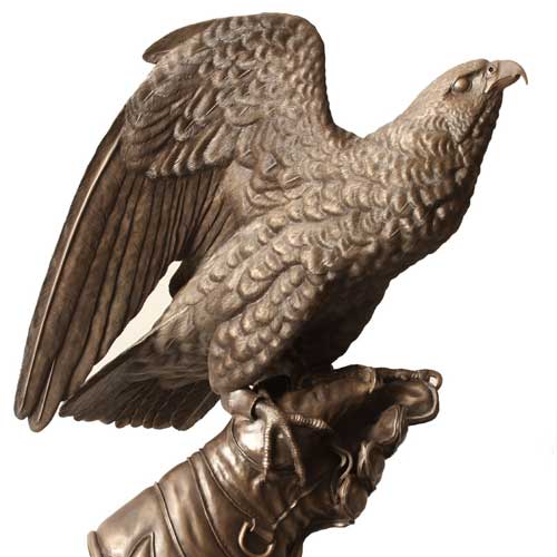 Falcon bronze by Bill Prickett